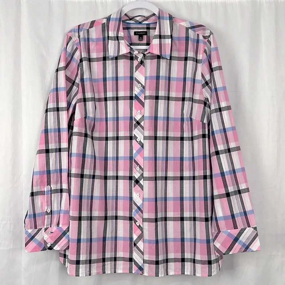 Talbots New Women’s‎ XL Cotton Button Up Long Sleeve Striped Shirt